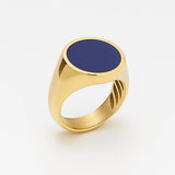 18K Gold Plated Lapis Lazuli Ring - Deep Blue Elegance & Style