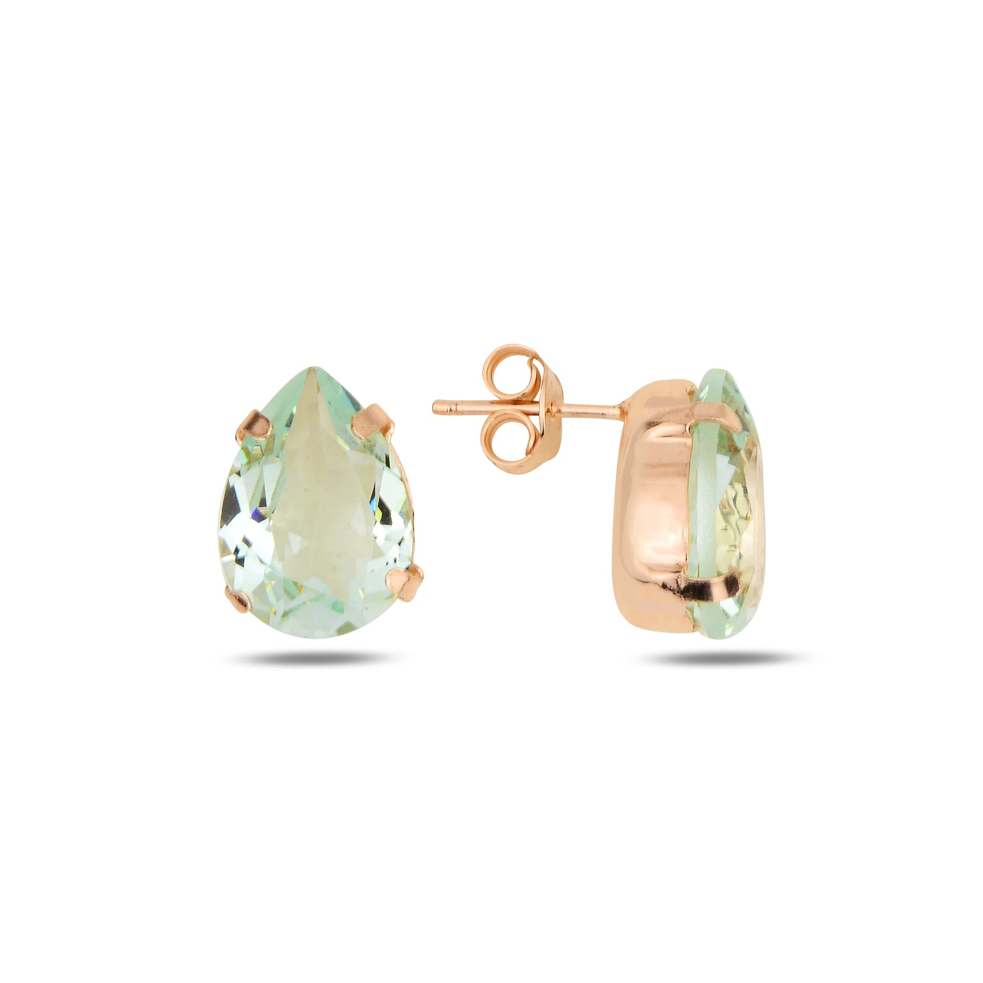 Rhodium-Plated Sterling Silver Stud Earrings with Dazzling Swarovski Crystals