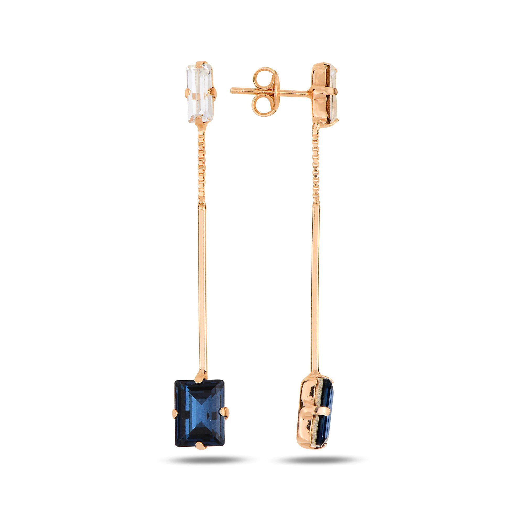 Minimalist Long Chain Dangle Earrings - Elegant Everyday Sparkle