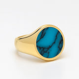 18K Gold Plated Turquoise Ring - Vibrant Gemstone Design