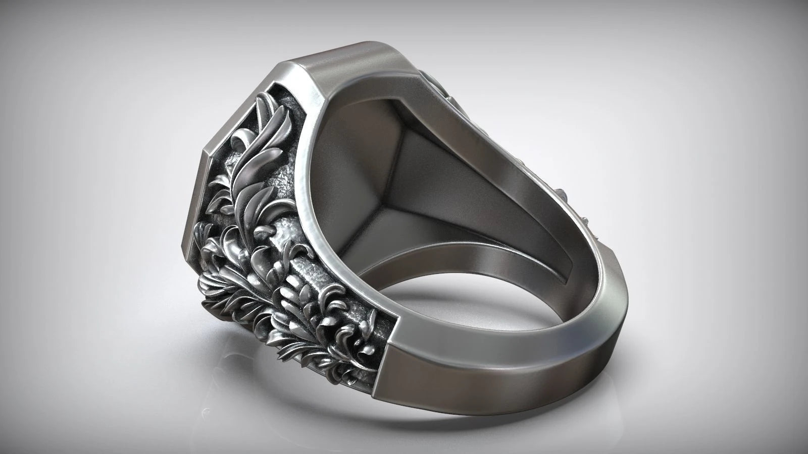 Exquisite Lion Head Baroque Seal Ring