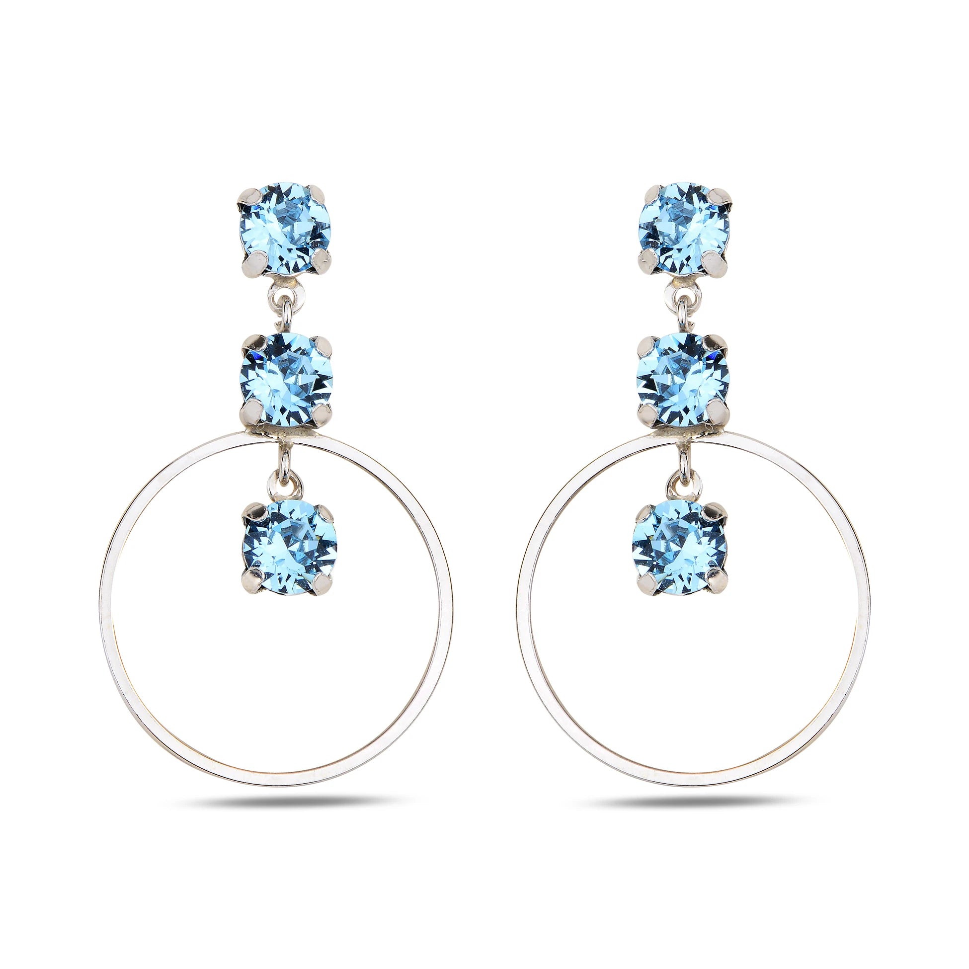 Versatile Triple Hoop Earrings - Modern Horizontal Loop Design