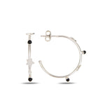 Sterling Silver Star Hoop Earrings - Minimalist Swarovski Sparkle