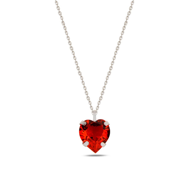 Yellow Gold Plated Sterling Silver Swarovski Crystal Love Necklace