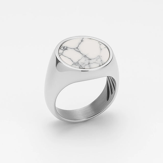 Sterling Silver Howlite Ring - Natural Elegance