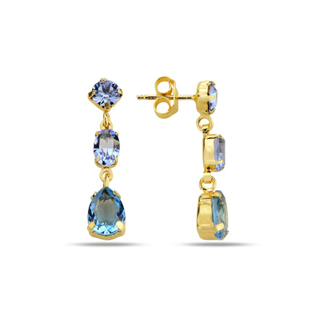 Sterling Silver Swarovski Crystal Earrings - Peony Pink & Peridot