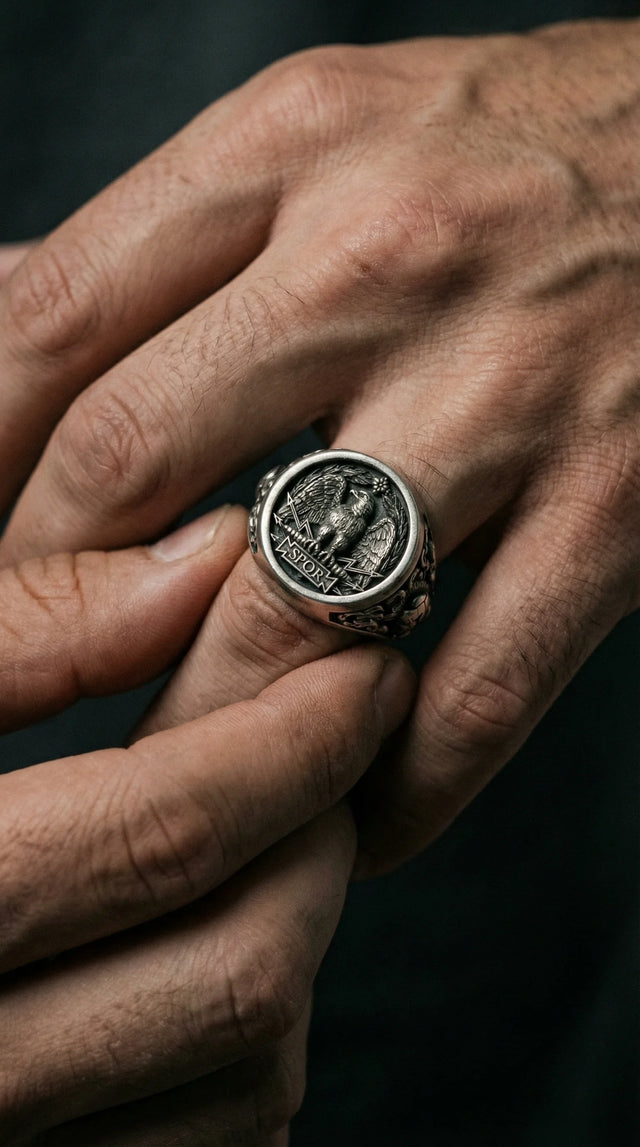 Premium Roman Eagle Statement Ring