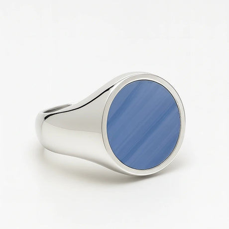 Sterling Silver Chalcedony Ring - Serene Gemstone Design