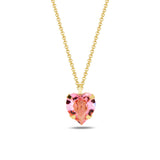 Yellow Gold Plated Sterling Silver Swarovski Crystal Love Necklace