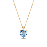 Yellow Gold Plated Sterling Silver Swarovski Crystal Love Necklace