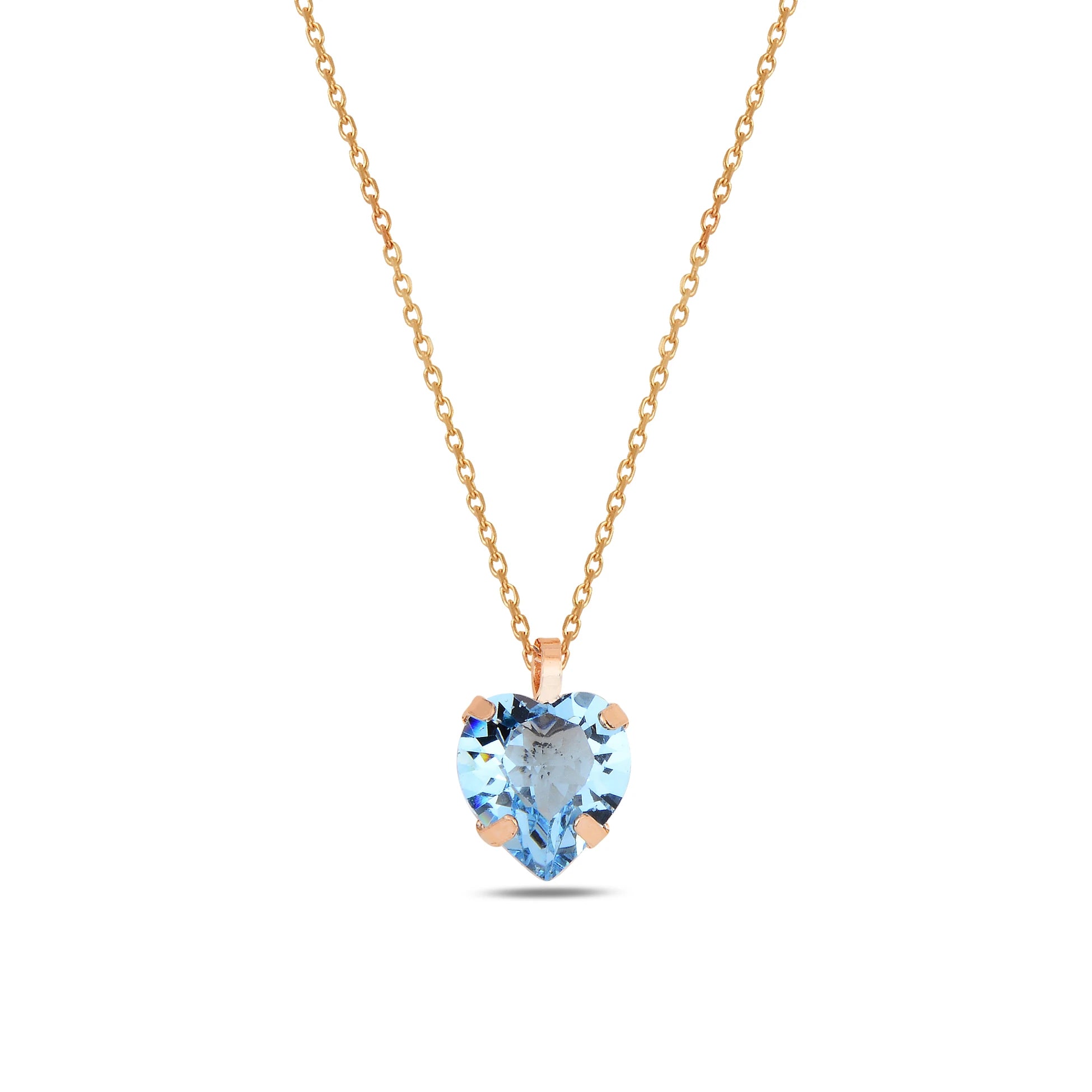 Yellow Gold Plated Sterling Silver Swarovski Crystal Love Necklace