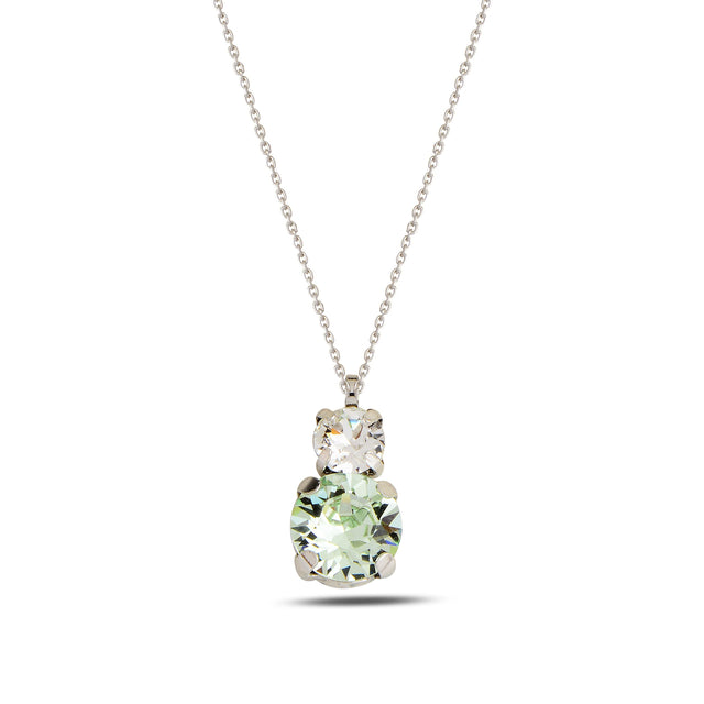 Rose Gold Plated Sterling Silver Duo Crystal Necklace