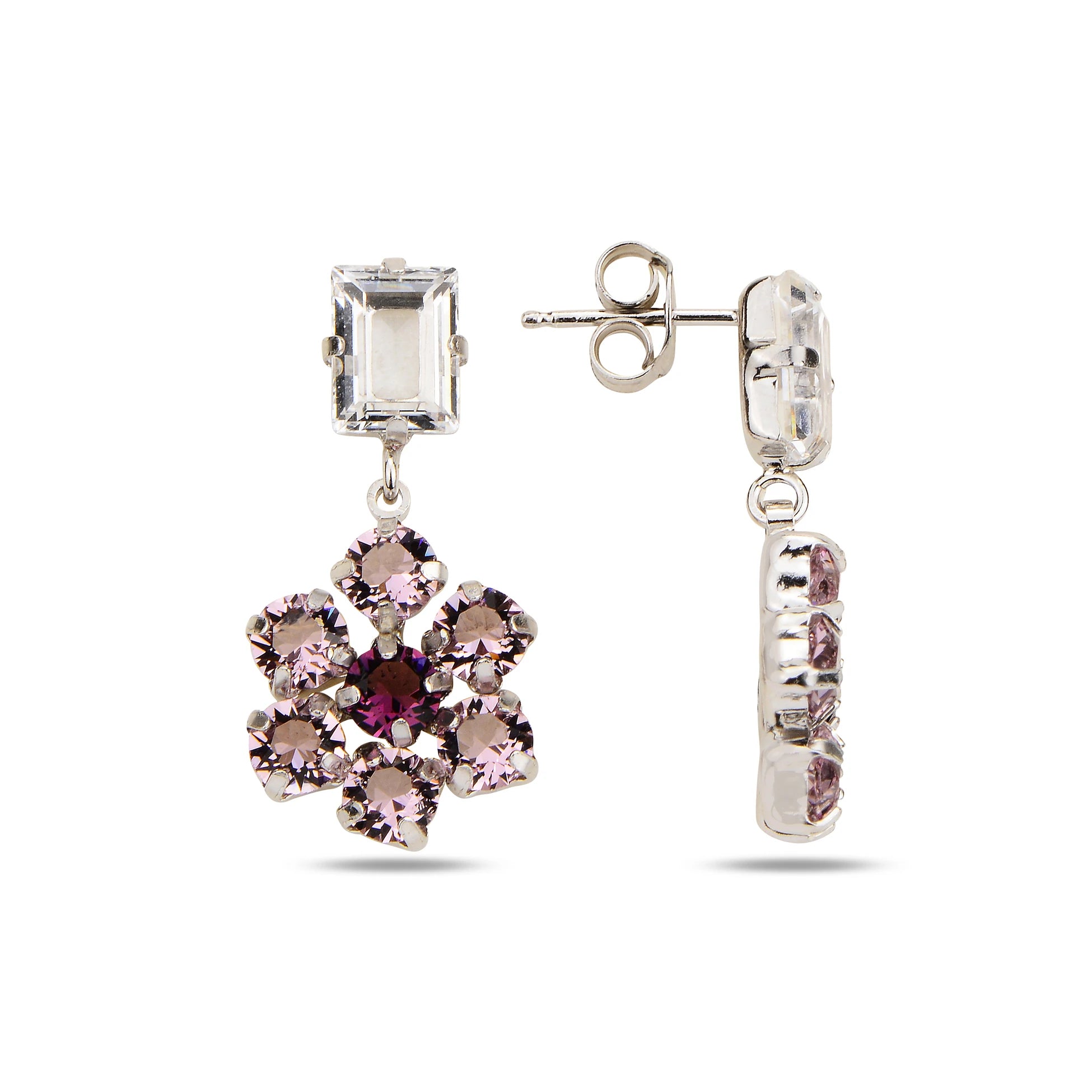 Vibrant Swarovski Crystal Earrings - Fiore Flower-Inspired Design