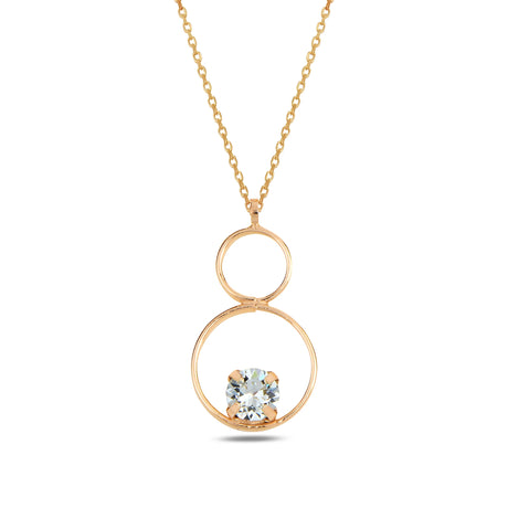 Rose Gold Plated Sterling Silver Infinity Necklace - Bezel Set Swarovski