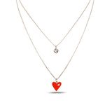 Swarovski Crystal Love Symbol Necklace - Yellow Gold Plated 925 Sterling Silver
