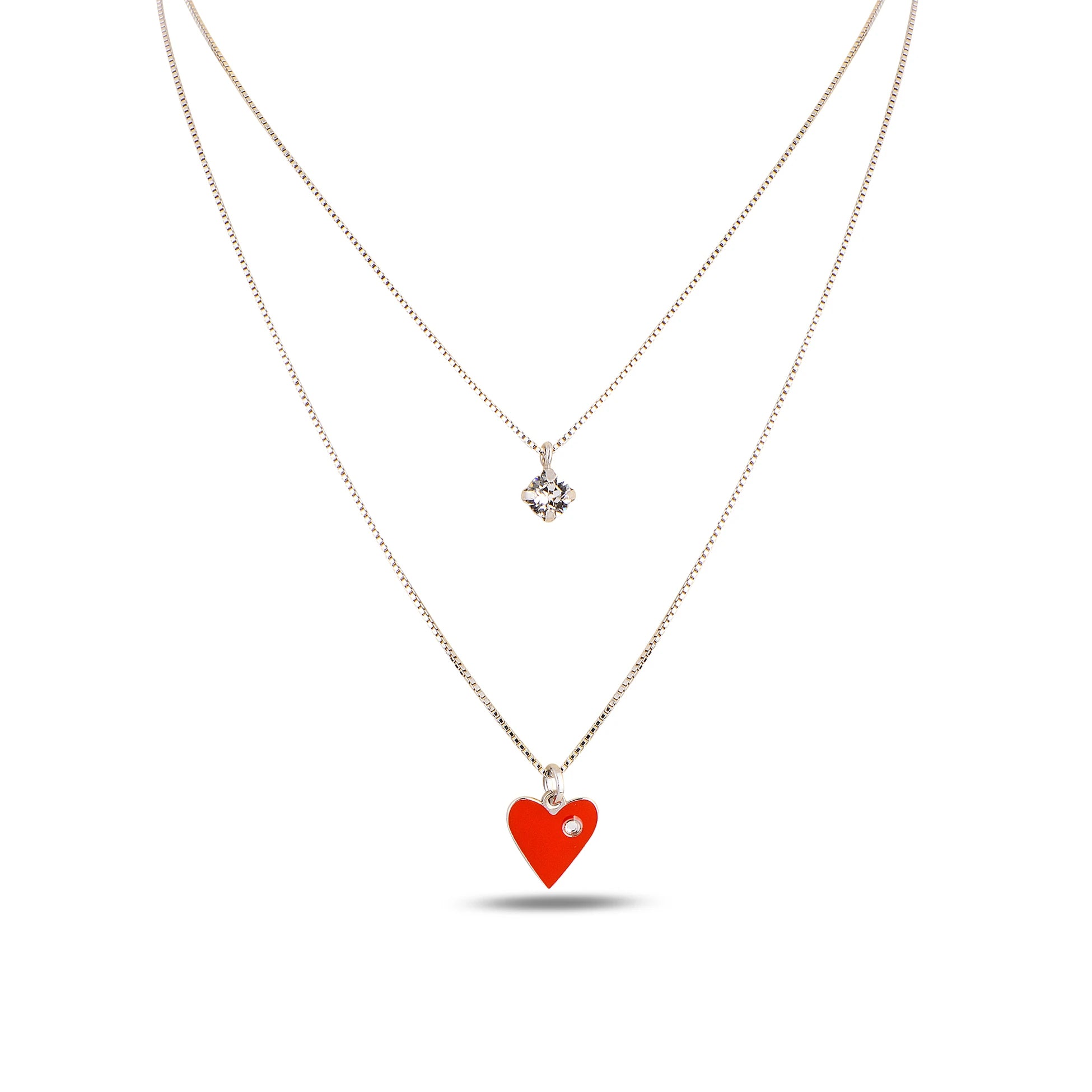 Swarovski Crystal Love Symbol Necklace - Yellow Gold Plated 925 Sterling Silver