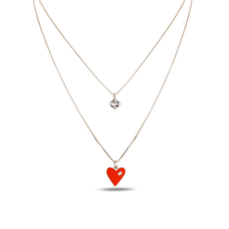 Swarovski Crystal Love Symbol Necklace - Yellow Gold Plated 925 Sterling Silver