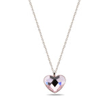 Rhodium Plated Sterling Silver Necklace - Four-Leaf Clover Heart Design
