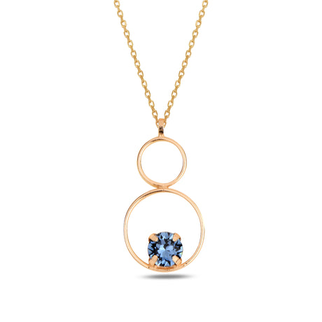 Rose Gold Plated Sterling Silver Infinity Necklace - Bezel Set Swarovski