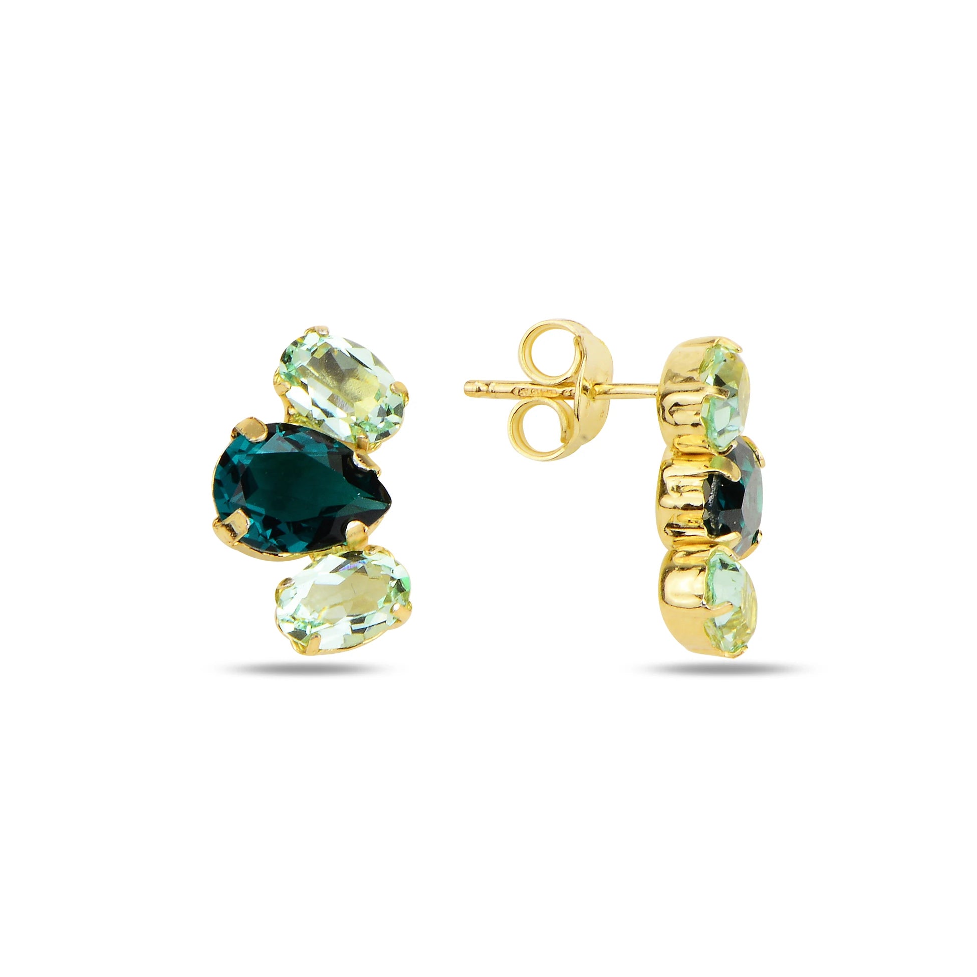 Elegant Rounded Trio Earrings - Polished Metal Everyday Chic