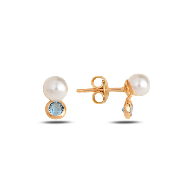 Rainbow-Hued Stud Earrings - Timeless Classic Design