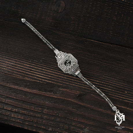 Sterling Silver Men's Bracelet - Custom Initial Engraving