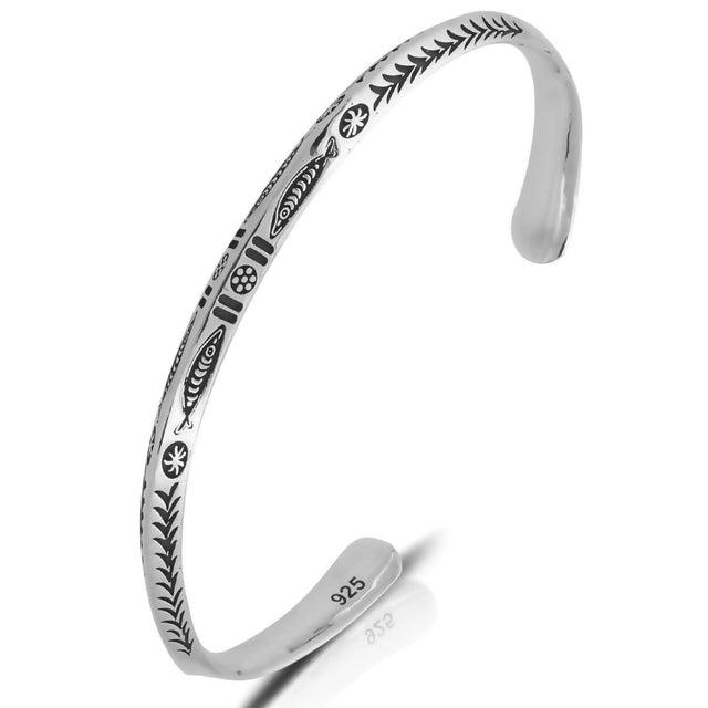 Sterling Silver Charm Bracelet - Dainty Fish Design