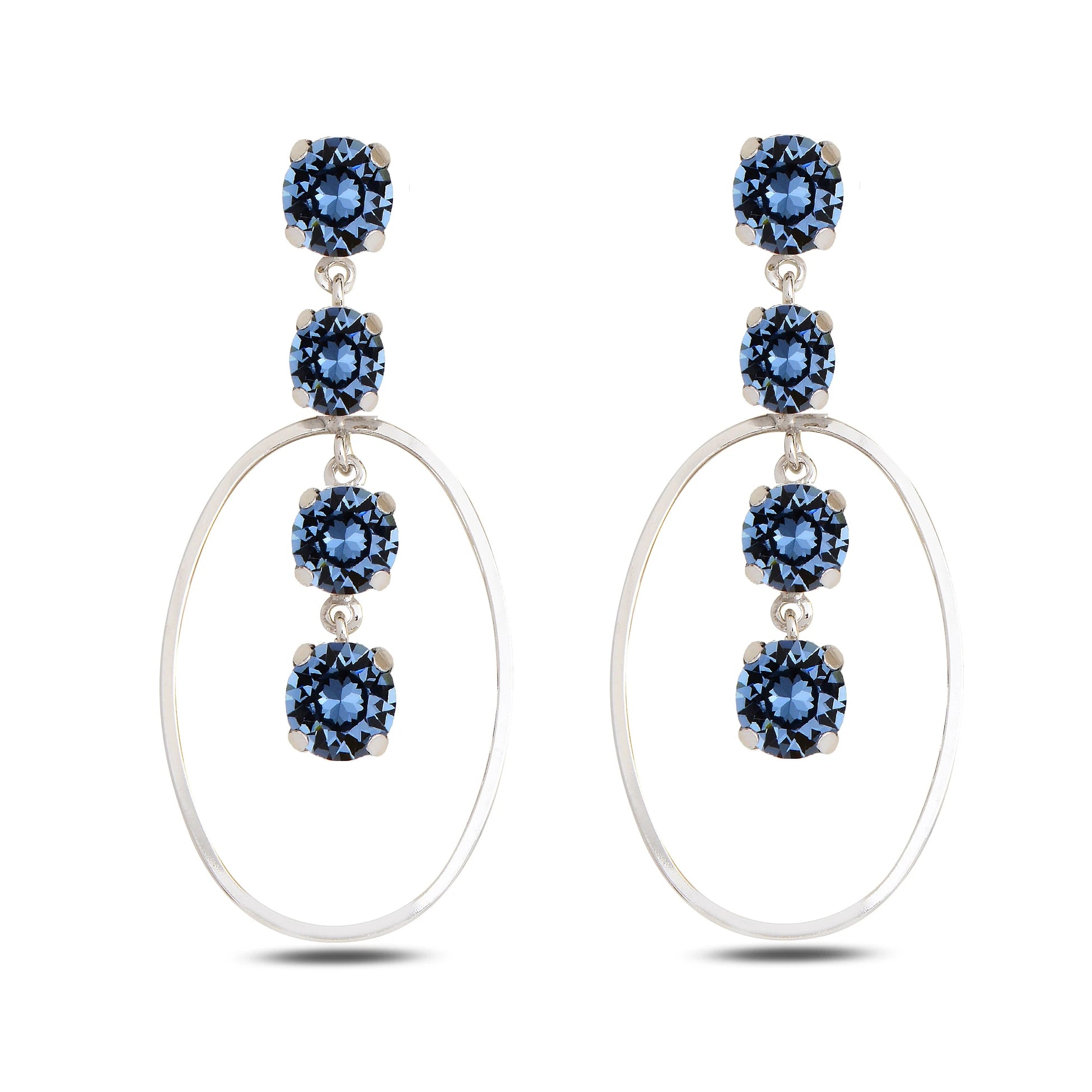 Exquisite Oval Earrings - Modern Horizontal Statement Design