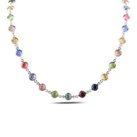 Rose Gold Plated Sterling Silver Necklace - Bezel Set Swarovski Crystal