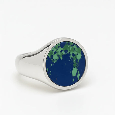 Sterling Silver Azurite Ring - Natural Gemstone Statement Piece