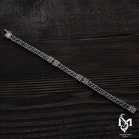 Sterling Silver Men's Bracelet - Artisanal Braided Rope Design
