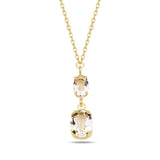 Collier pendentif double goutte élégant - Silhouette arrondie