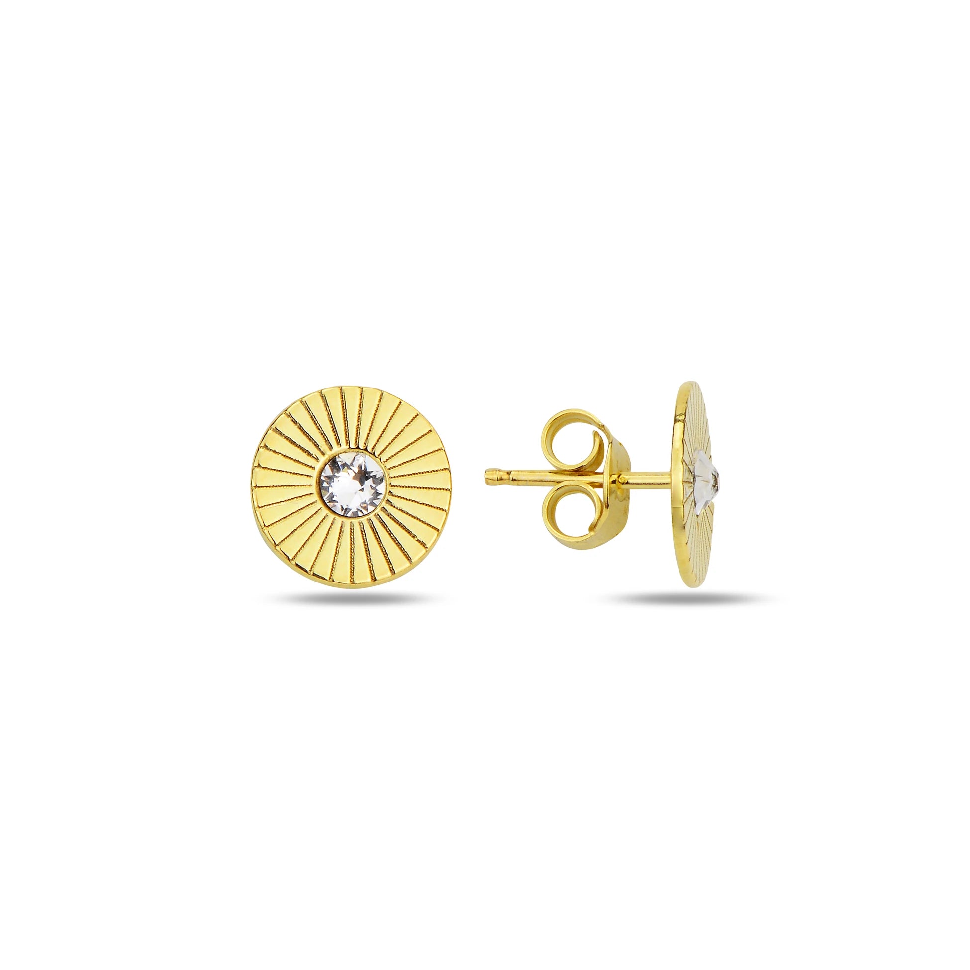 Minimalist Sunburst Stud Earrings - Elegant Everyday Sparkle