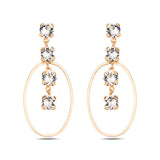 Exquisite Oval Earrings - Modern Horizontal Statement Design