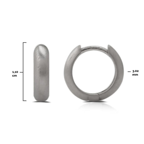 Sterling Silver Hoop Earrings - Polished Thin Domed Design
