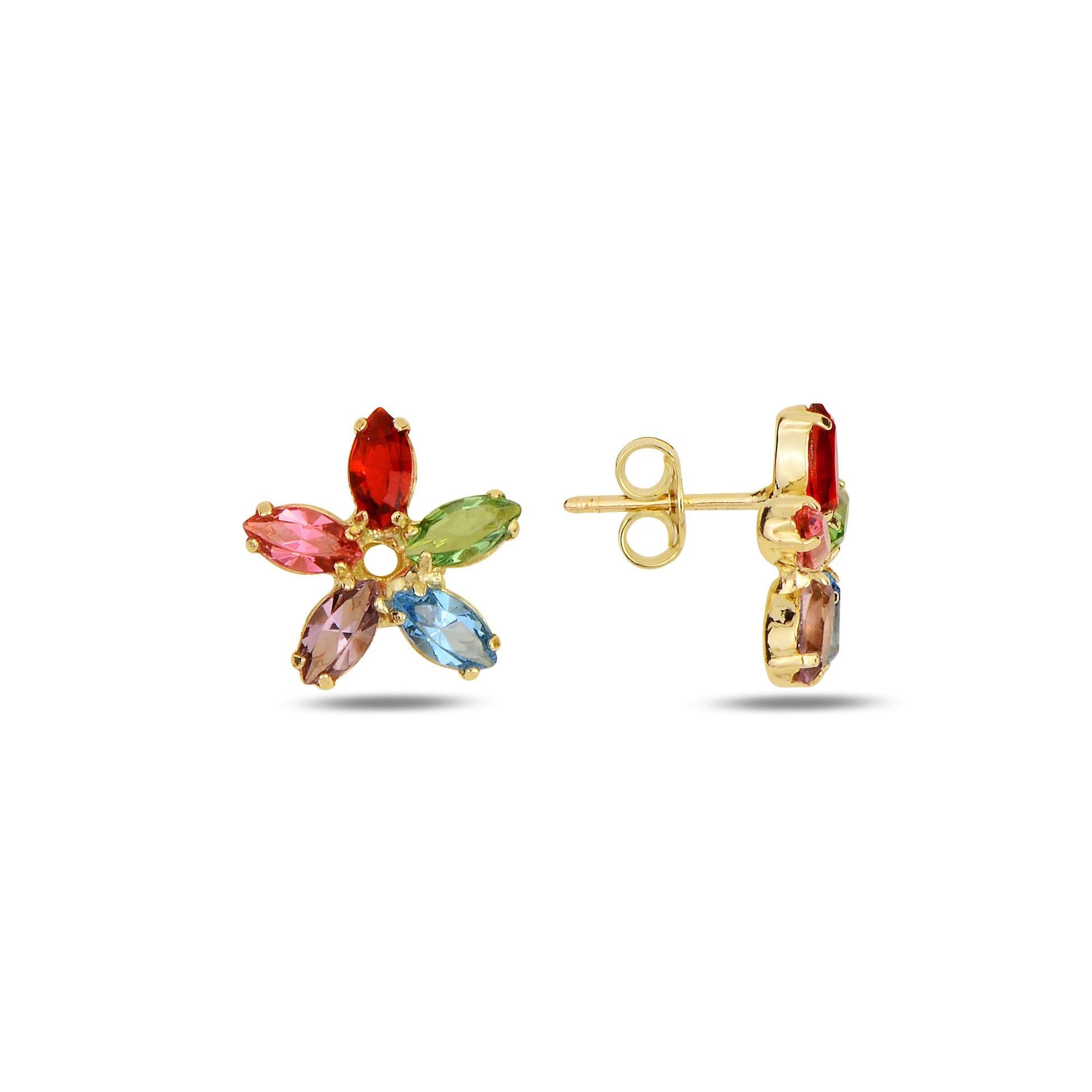 Artisan Crafted Flower Drop Earrings - Vibrant Enamel Bloom
