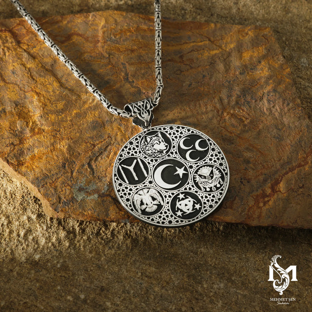 Men's Medallion Necklace - Iconic Crescent & Star Emblem