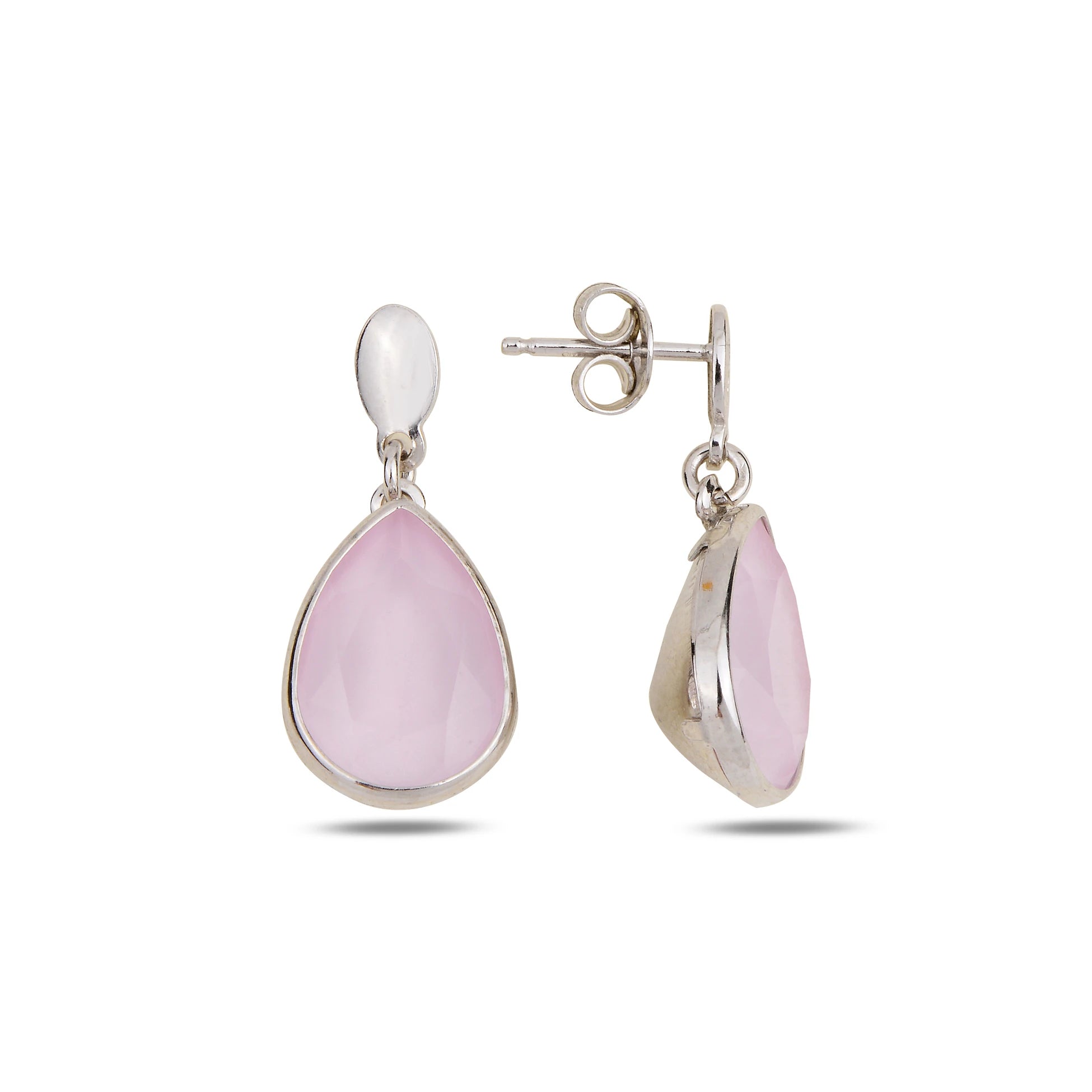 Sterling Silver Topaz & Heart Swarovski Dangle Earrings