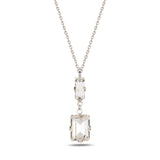 Minimalist Baguette Pendant Necklace - Dainty Dangle Design