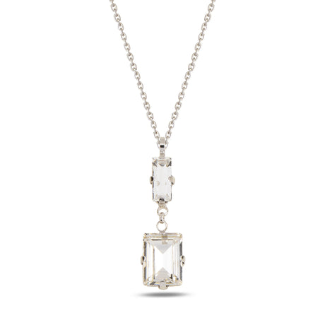 Minimalist Baguette Pendant Necklace - Dainty Dangle Design