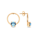 Sterling Silver Mini Hoop Earrings - Sparkling Crystal Trio