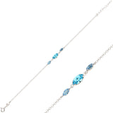 925 Sterling Silver Minimalist Bracelet - Marquise Swarovski Crystal
