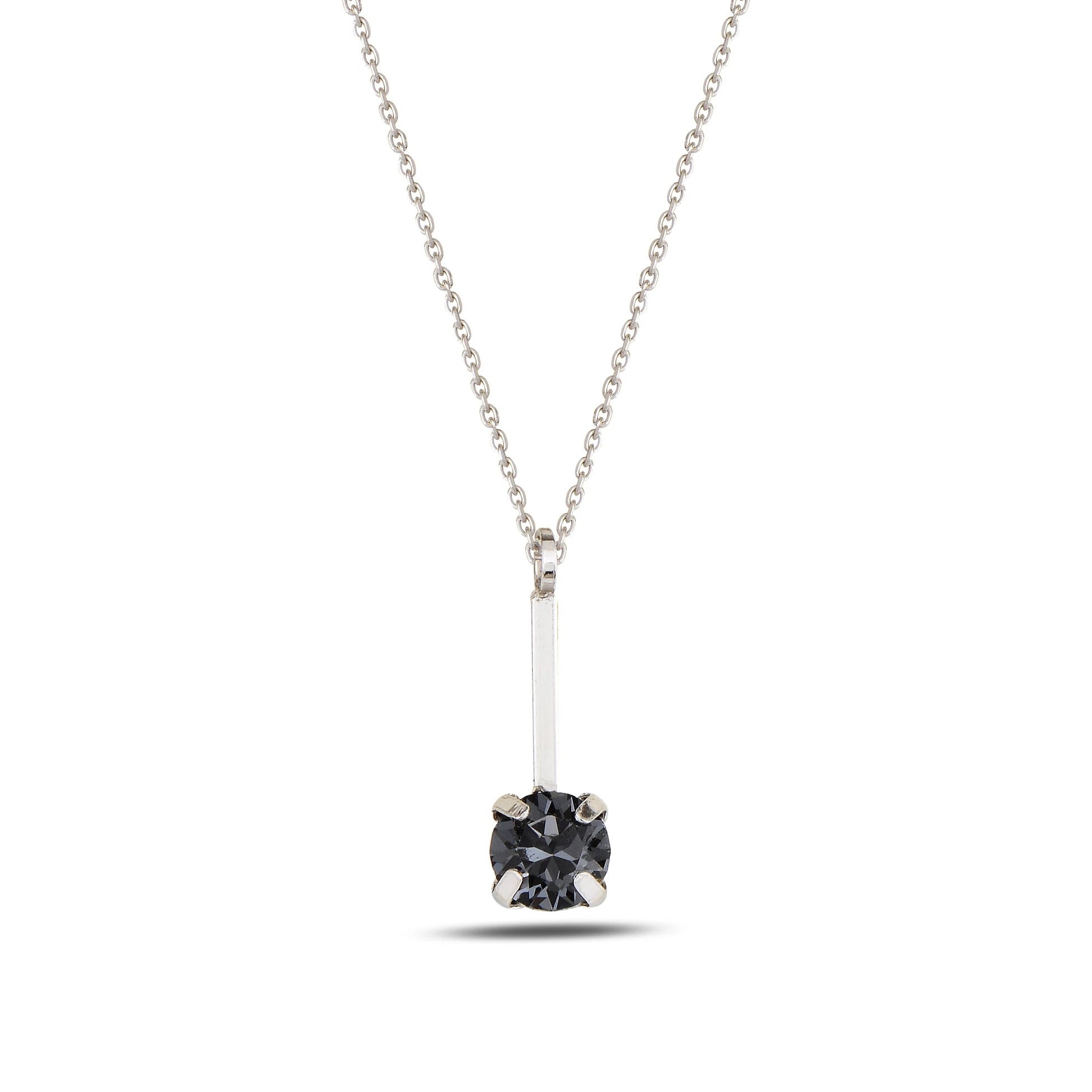 Delicate Clear Stone Solitaire Necklace - Timeless Elegance