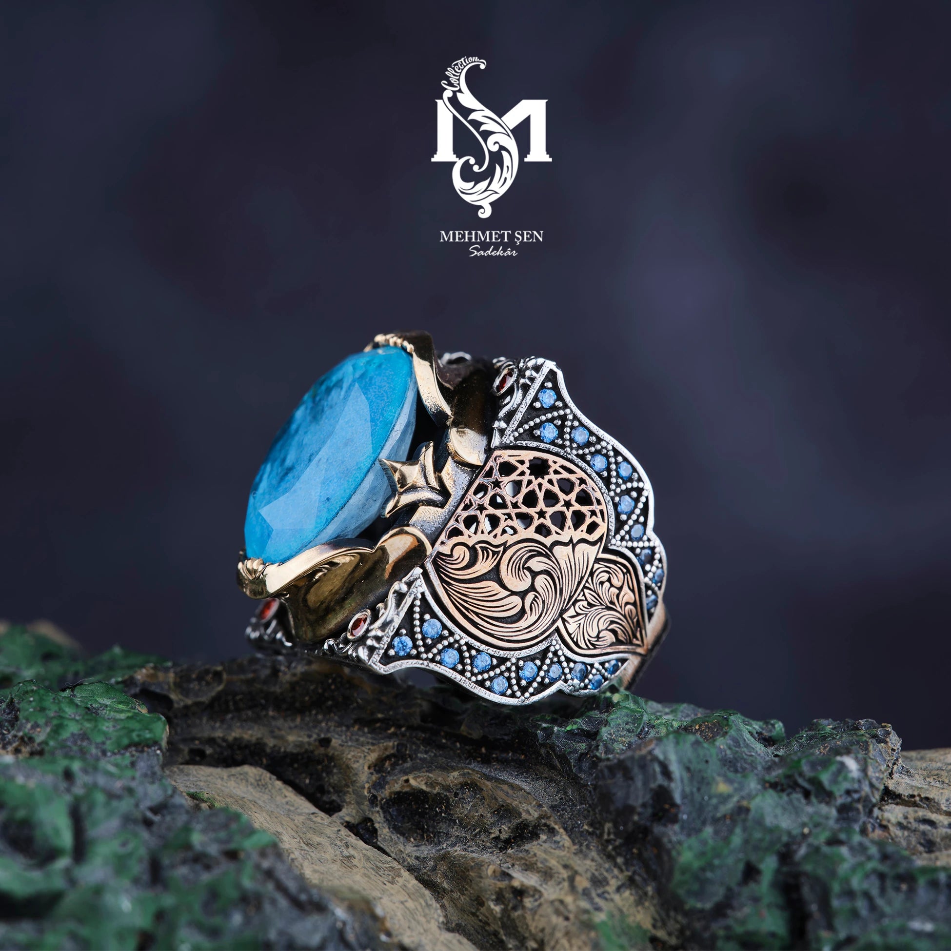 Pánský prsten ze stříbra 925 – výrazný design s drahokamem Paraiba
