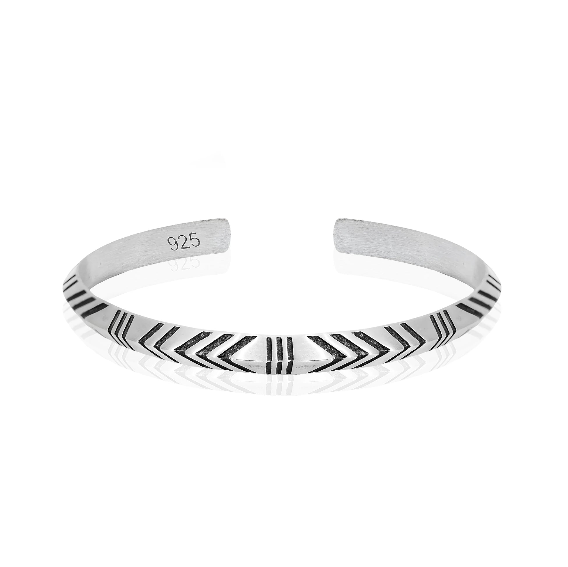 Sterling Silver Vector Bracelet - Contemporary Geometric Artistry