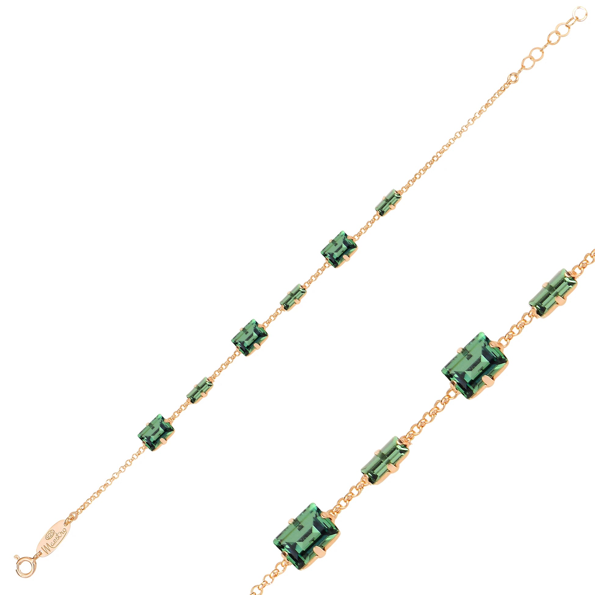 Brilliant Baguette Crystal Bracelet - Sienna Collection Modern Elegance