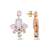 Swarovski Crystal Sterling Silver Drop Earrings - Floral Bloom