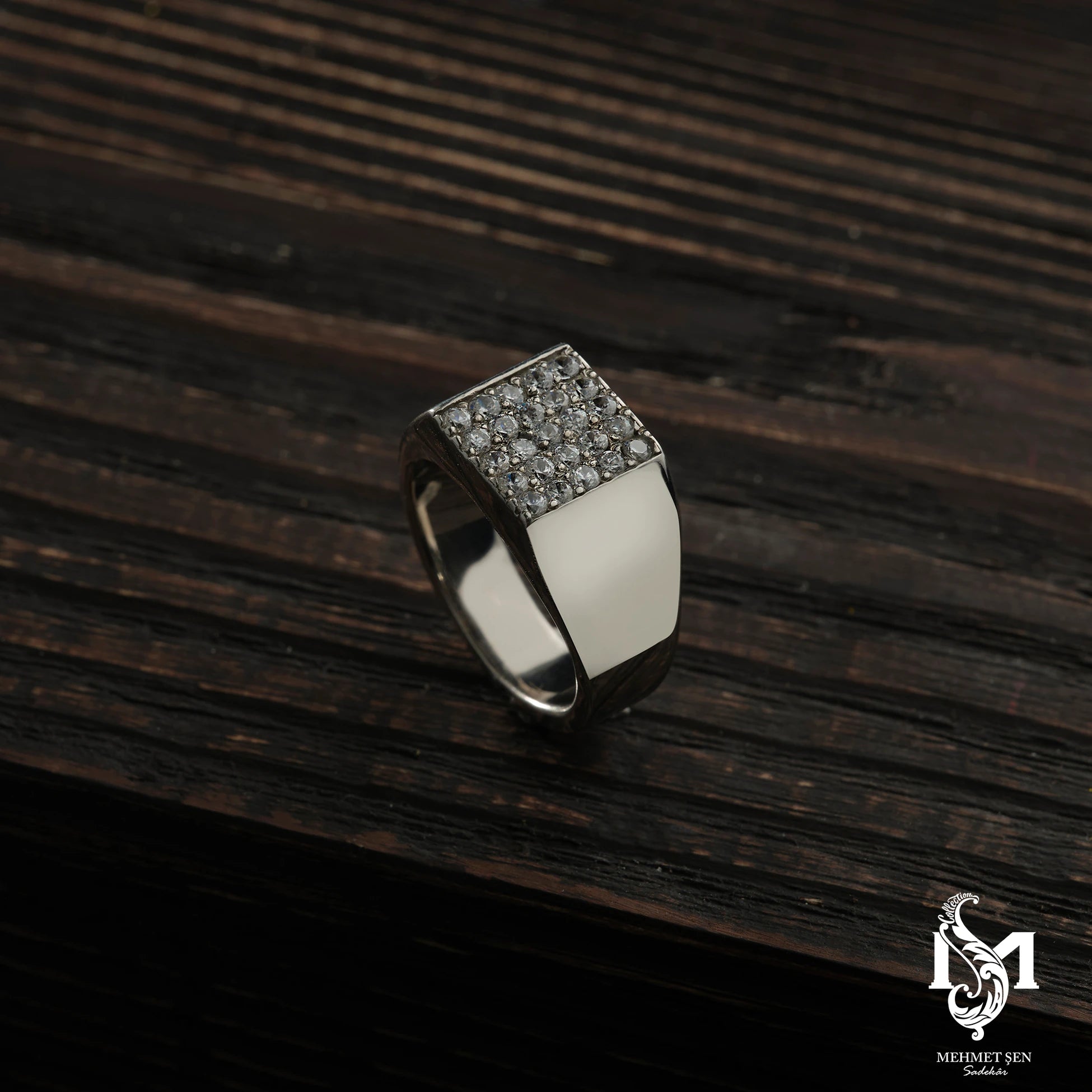 Bague homme en argent sterling - Design audacieux avec pierre précieuse