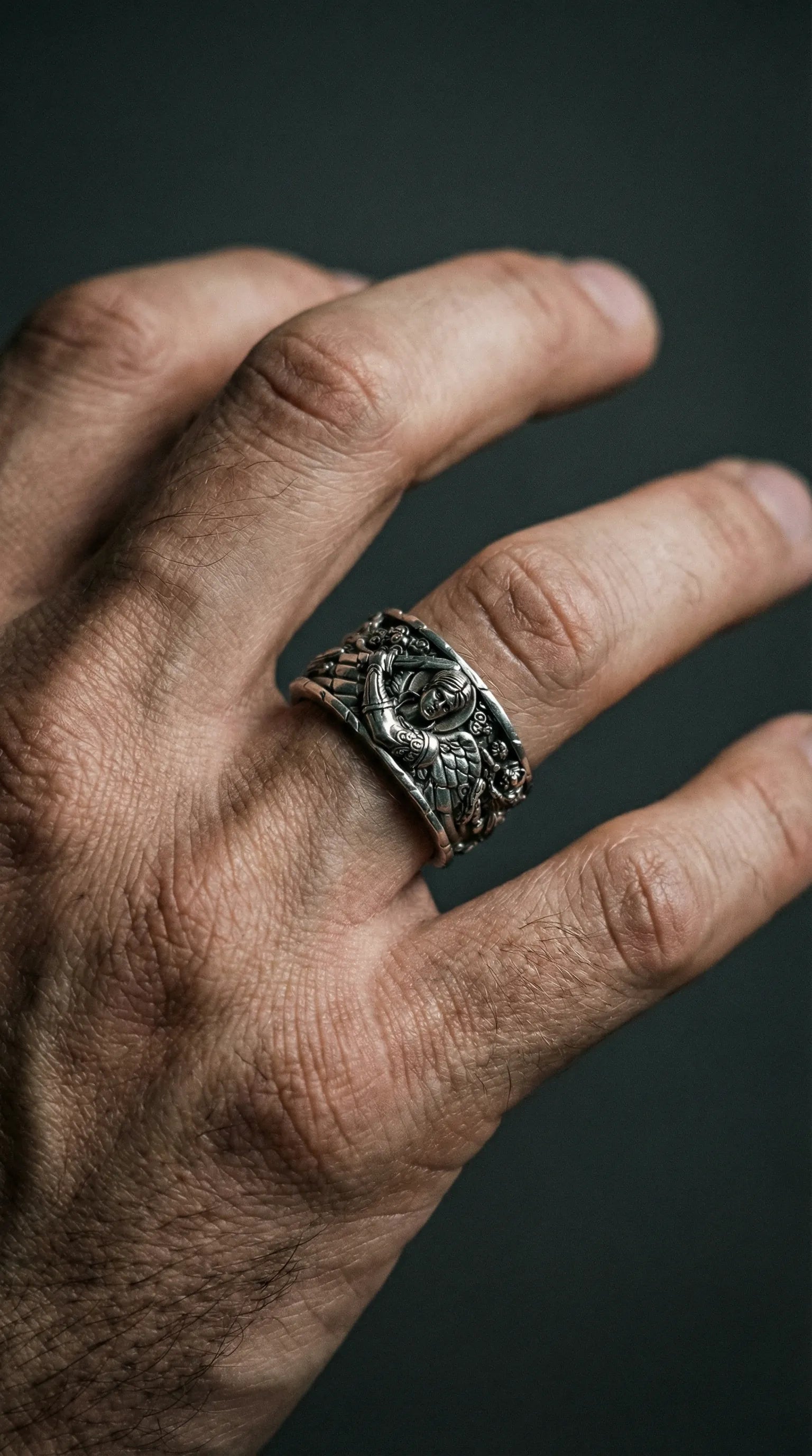 Premium Artisan Archangel Michael Justice Sword Ring