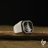 Distinctive Men's Ring - Ottoman Calligraphy Seal Design